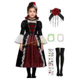 9-10Y RKKVQP Kids Vampire Costume for Girls 9-10Y RKKVQP Kids Vampire Costume for Girls
