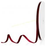 AONLSKH 1/4in. X 20 Yards Burgundy Velvet Ribbon AONLSKH 1/4in. X 20 Yards Burgundy Velvet Ribbon