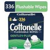 Cottonelle Gentle Plus Wipes, 8 Flip-Top Packs