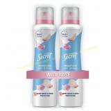 2 Pk. Secret Dry Spray Deodorant, Wild Rose, 4.1oz