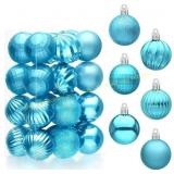 2pks 24 Pcs Baby Blue Christmas Tree Ornaments Set
