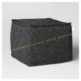 20"x15" Outdoor Patio Pouf Knit Black