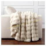 Bubble faux fur throw blanket 60x70in
