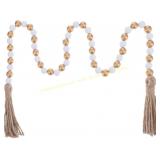 GEEHUA 39in Christmas Wood Bead Garland Decor