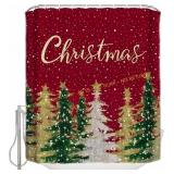 TOUBE Merry Christmas Shower Curtain 72x72