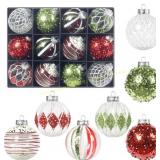 2 Pks RoseCraft 80MM Clear Christmas Ornaments Set