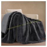FRYE Luxe Faux Fur Throw blanket 60x70in