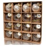 2 Pks 16 PCS Clear Christmas Ball Ornaments, 60mm