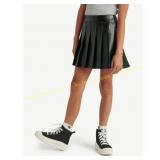 2Ct Justice Pleated Pleather Skirt, Size Large