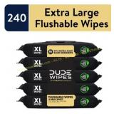 DUDE Flushable Extra Large Wipes, 240 Count