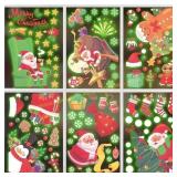 2 Pks 130Pcs Christmas Glow Window Clings