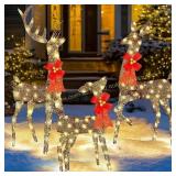 3 Pcs 5 ft Lighted Reindeer Family Set