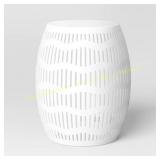 Metal Cutout Round Patio Table White 20.5in