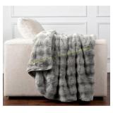 House & Home Bubble Faux Fur Throw Blanket 60x70in