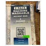 2 pack washable rugs 30x46in & 30x96in