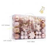 AUXO-FUN 73ct Assorted Shatterproof Xmas