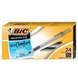 BIC Round Stic Xtra Comfort Pen, 1.2 mm, 24ct