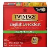 Twinings Decaf English Breakfast Tea, 50ct
