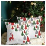 CaliTime 18x18 Fleece Christmas Pillow Covers