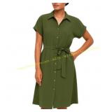 Size M OHHSHEEN Summer Dress, Knee Length, Green