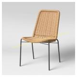 Resin Wicker Stack Patio Dining Chair Black