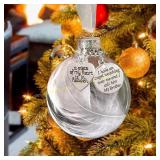 Clear Memorial Ornament Feather Ball