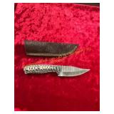 Damascus Knife With Sheath Damascus Knife With Sheath