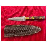 Damascus Knife With Sheath Damascus Knife With Sheath