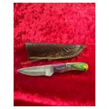 Damascus Knife With Sheath Damascus Knife With Sheath