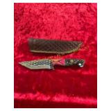 Damascus Knife With Sheath Damascus Knife With Sheath