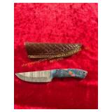 Damascus Knife With Sheath Damascus Knife With Sheath