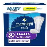 Equate Overnight Contoured Pads, 30 ct.