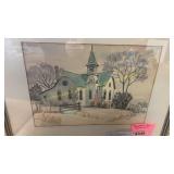 Fay Owens Watercolor Booneville Church