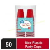 Great Value Red Party Cups, 18 oz, 50 Count