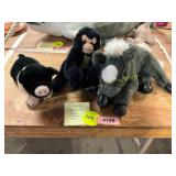 3ct Stuffed Animals, Horse/Monkey/Pig