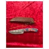 Damascus Knife With Sheath Damascus Knife With Sheath