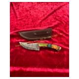 Damascus Knife With Sheath Damascus Knife With Sheath