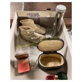 Vintage Baby Shoes, Metal Box,Compact, Misc