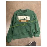 Pumpkin Season Green Sweatshirt Sz L