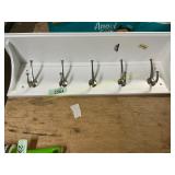 Unbranded 5-Hook Coat Rack w/ Shelf, White