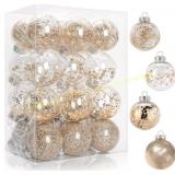 Bloss Champagne Christmas Ornaments, 24PCS