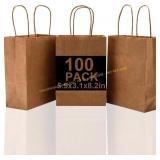 KTKDE 100Pcs Paper Gift Bags, 5.9x3.14x8.2 in.
