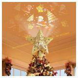 Lihiton Star Tree Topper - LED Glitter Santa