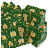 2 Ct. litkeef Green Xmas Wrapping Paper, 20x27