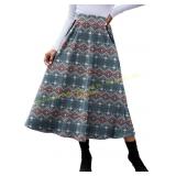 Size XXL HUSKARY Plaid Midi Skirt