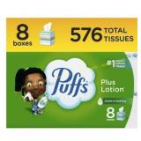 Puffs Plus Lotion Facial Tissue, 8 Mega Cube