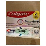 2 Pack Colgate and Crest Toothpaste Tubes