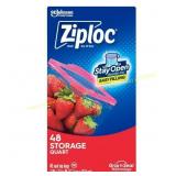 Ziploc 1 qt Clear Food Storage Bag 48 pk