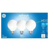 GE 3pk 60W Refresh G25 LED Globe Daylight
