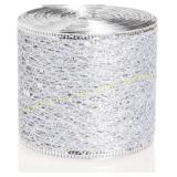 3 Ct. YASEO Silver Sparkling Glitter Mesh Ribbon